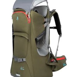 WIPHA Baby Backpack Carrier, Ergonomic Child Carrier Hiking with Sun Canopy, Safe Toddler Hiking Backpack Carrier with Large Storage Space&Insulated P