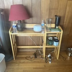 Wood 2-Tier Shelf Table Unit