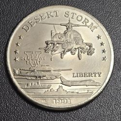 1991 Desert Storm AH-64 Apache $5 Coin Hutt River w/ Insert