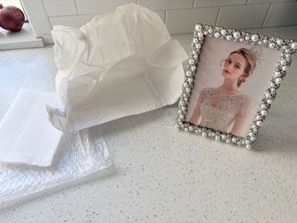 Two Pearl and Rhinestone Embellished Picture Frames