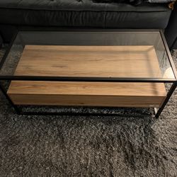 Wooden/Glass Coffee Table 