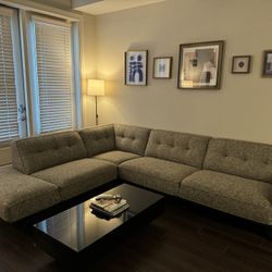 Long 37B Mid Century Style Sectional Couch