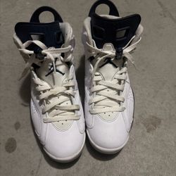 Air Jordan 6 White Navy Sneakers