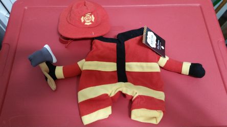 Thrills & Chills Stand Up Fireman Pet Costume - Small