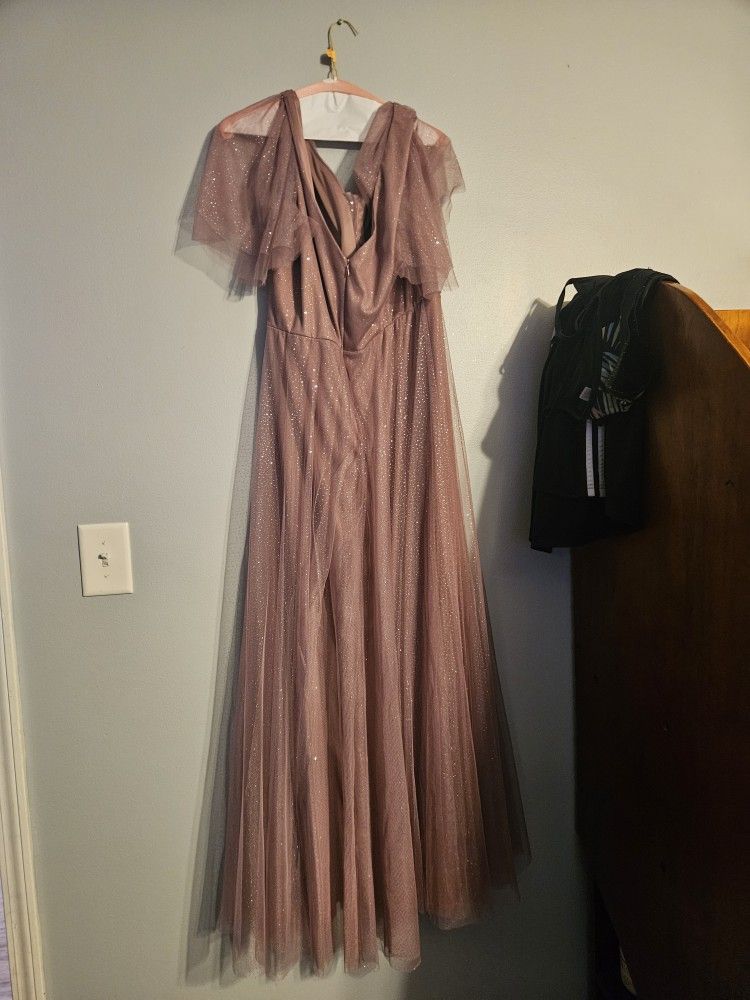 Long Grayish Pink Dress