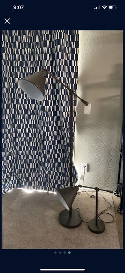 Pair Of Brown Metal Lamps