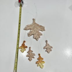 Fall Leaves Stoneware Clay Wind Chime--18 inches long