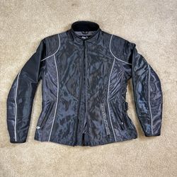 Harley Davidson Vintage Men’s Medium Leather Nylon Motorcycle Jacket *NO ZIPPER*