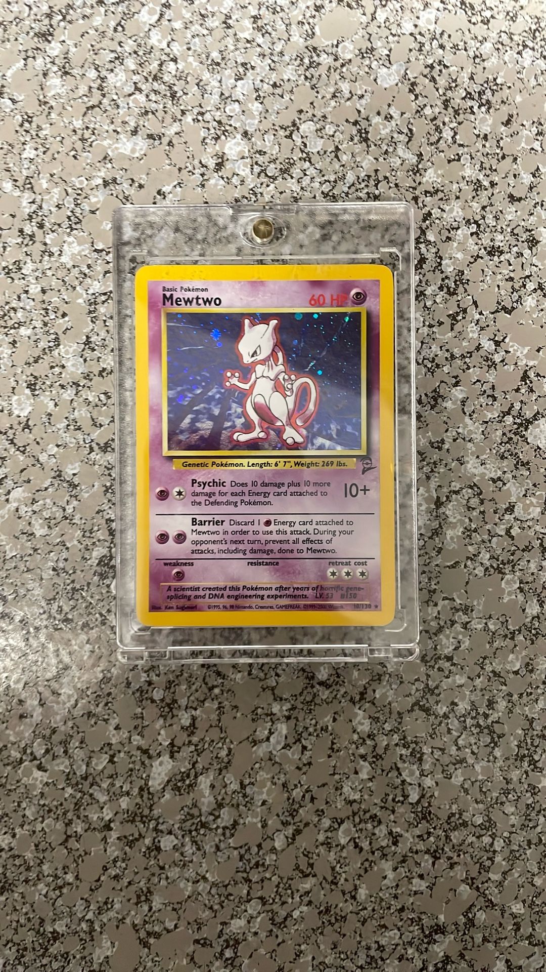 Mewtoo First Addition 10/130 Base Set 2 Holo Rare Pokemon TCG