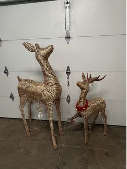 Set of Two Reindeer Decorations 5ft and 46in  tall