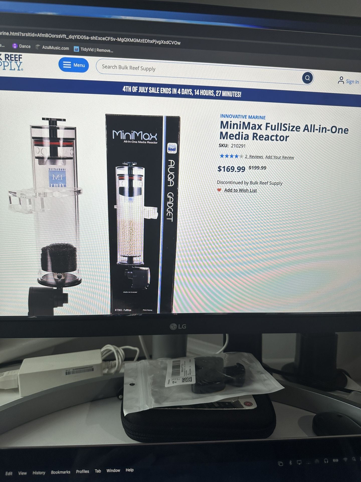 Innovative Marine Full Size media reactor For Reef Tank