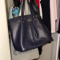 Blue coach purse tote