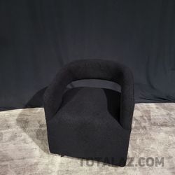Boucle Upholstered Accent Chair with Casters