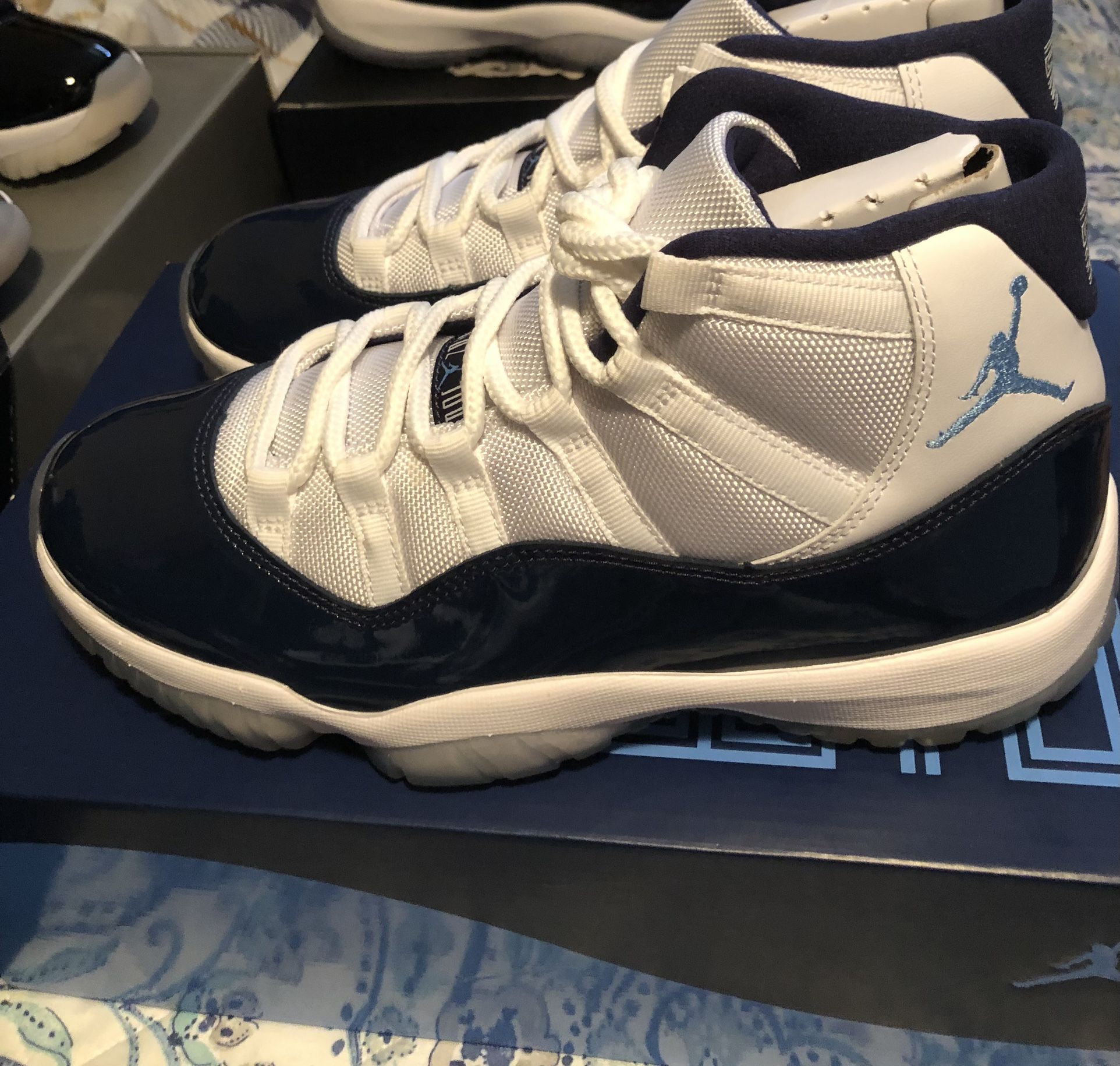 Brand new Jordan retro 11 white/university blue Win like 92 Sz 10 $350