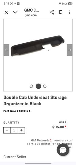Black double cab underseat storage for 2020-2024 GMC sierra