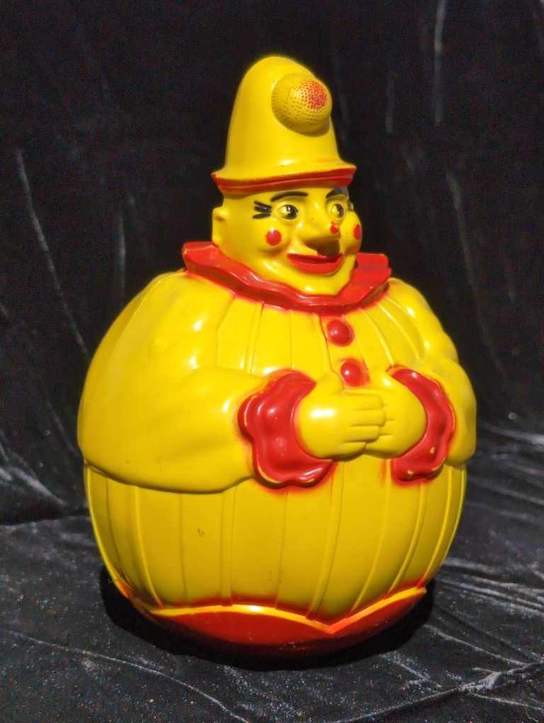 Vintage Roly Poly Hard Plastic Clown