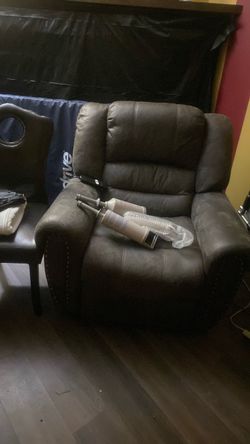 Dark Brown Leather Recliner Chair