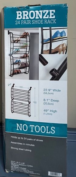 Brand New in Box Bronze 24-Pair Shoe Rack