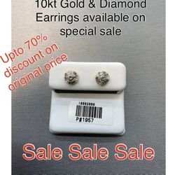 10kt Gold & Diamond Earrings Available On Special Sale
