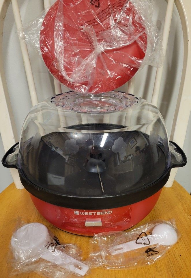 NEW / West Bend Popcorn Machine Stir Crazy 6 Qt Red Butter Melter Serving Bowl