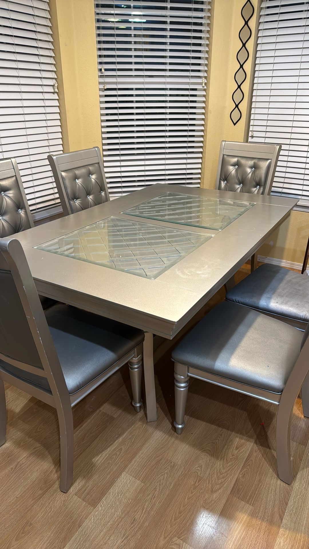 Glass Table With 6 Chairs