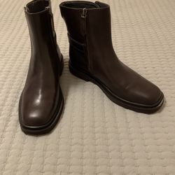 New Brown Square-toed Boots L-AXEL by Franco Sarto WMNS 9M/EUR 40