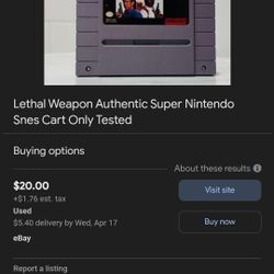 Lethal Weapon * Original Authentic Game*