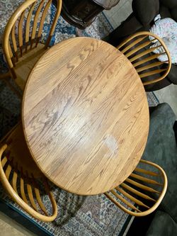 Wood table with 4 chairs