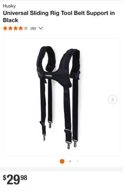 Husky Universal Sliding Rig Tool Belt Support in Black