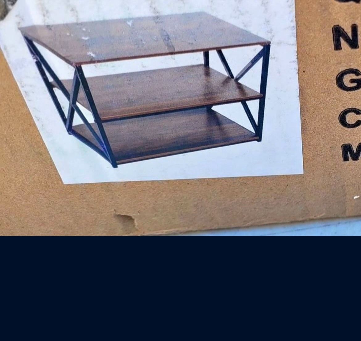  3-Tier Console Table 30inch Industrial Entryway Table with Storage Shelves 