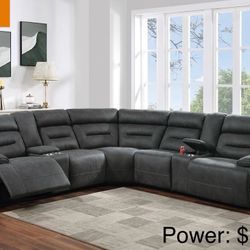 Power recliner sectional sofa