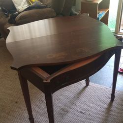 Antique Wood Swivel Table