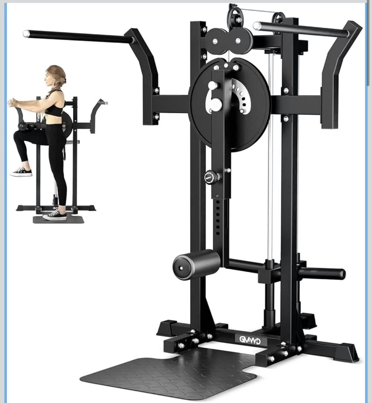 GMWD Multiple Hip Abductor Machine,Adjustable Standing Hip Abductor Adductor with 9 Height Setting,450lbs Capacity Plate Loaded Inner and Outer Thigh