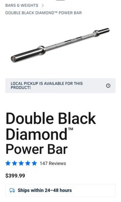 Rep Fitness stainless steel double black power barbell