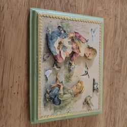 Cute vintage green and blue picture frame with a touch of whimsy #cottagecore #fairycore