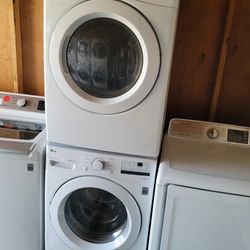 Like New LG Front Load Washer And Stackable Gas Dryer Set