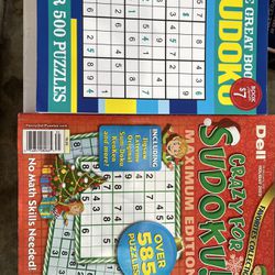 Sudoku Books-OVER 1000 PUZZLES