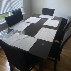 Glass Dining Table + Chairs 
