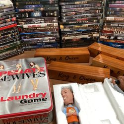 70+ DVDs, Game, Card Holders + Bobble Heads