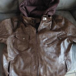 Mens Brown Faux Leather Jacket