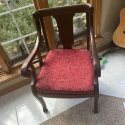 French Empire Flame Mahogany Armchair, 19th Century