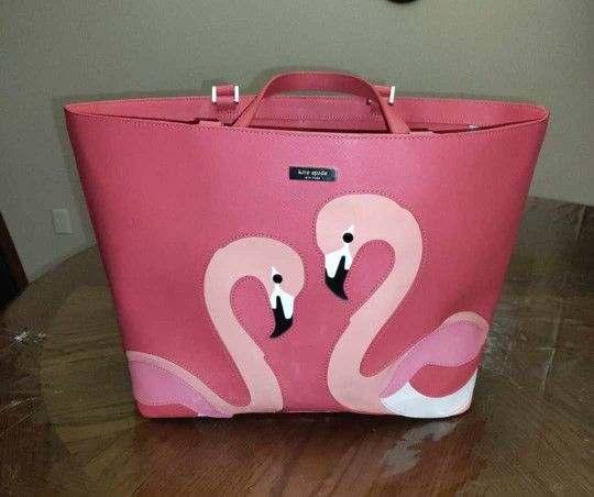 Very Rare Kate Spade Pink Flamingo Leather Jules Tote $225