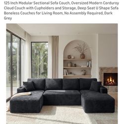 Grey Boneless U Shape Couches