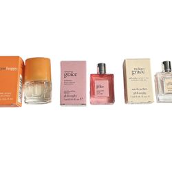 Clinique Happy .14 Fl Oz & Philosophy 0.16 Fl Oz Mini Perfumes (3 Total) 