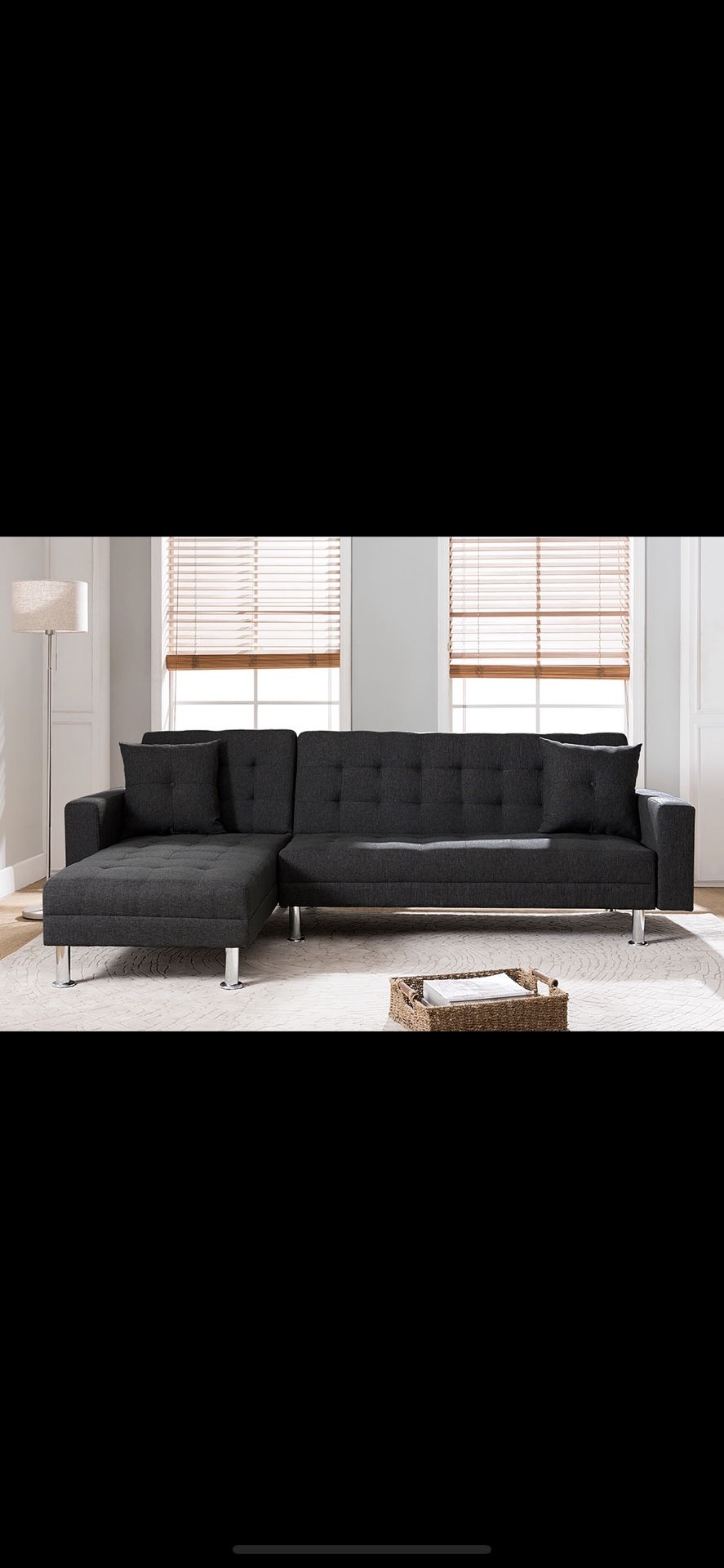 Sectional Chaise Reversible Convert To Bed 96x61