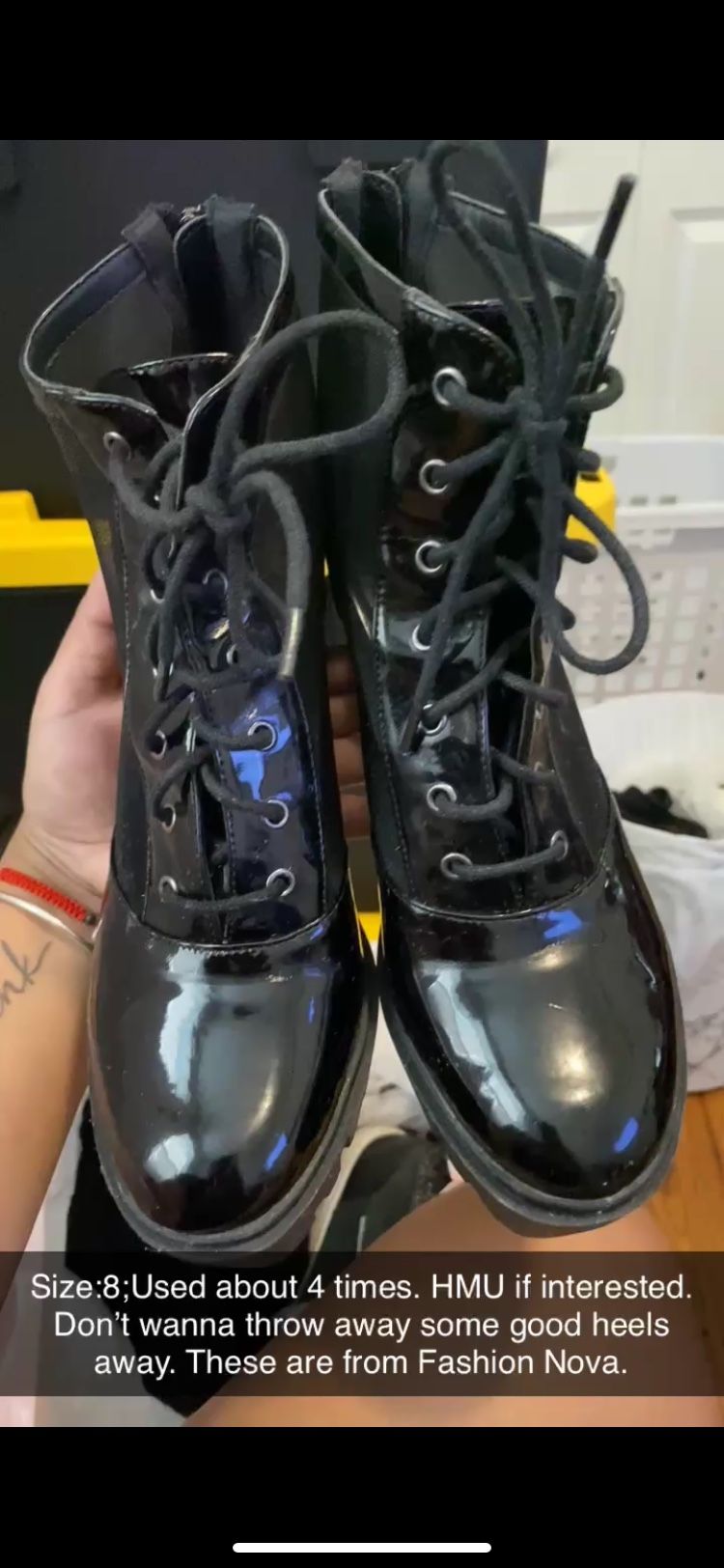 Fashion Nova Black Boot Heels
