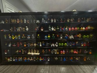 $400 obo - Minifigures Display Case Cabinet 19.75" H x 37.5" W x 2.5" D includes all mini figures