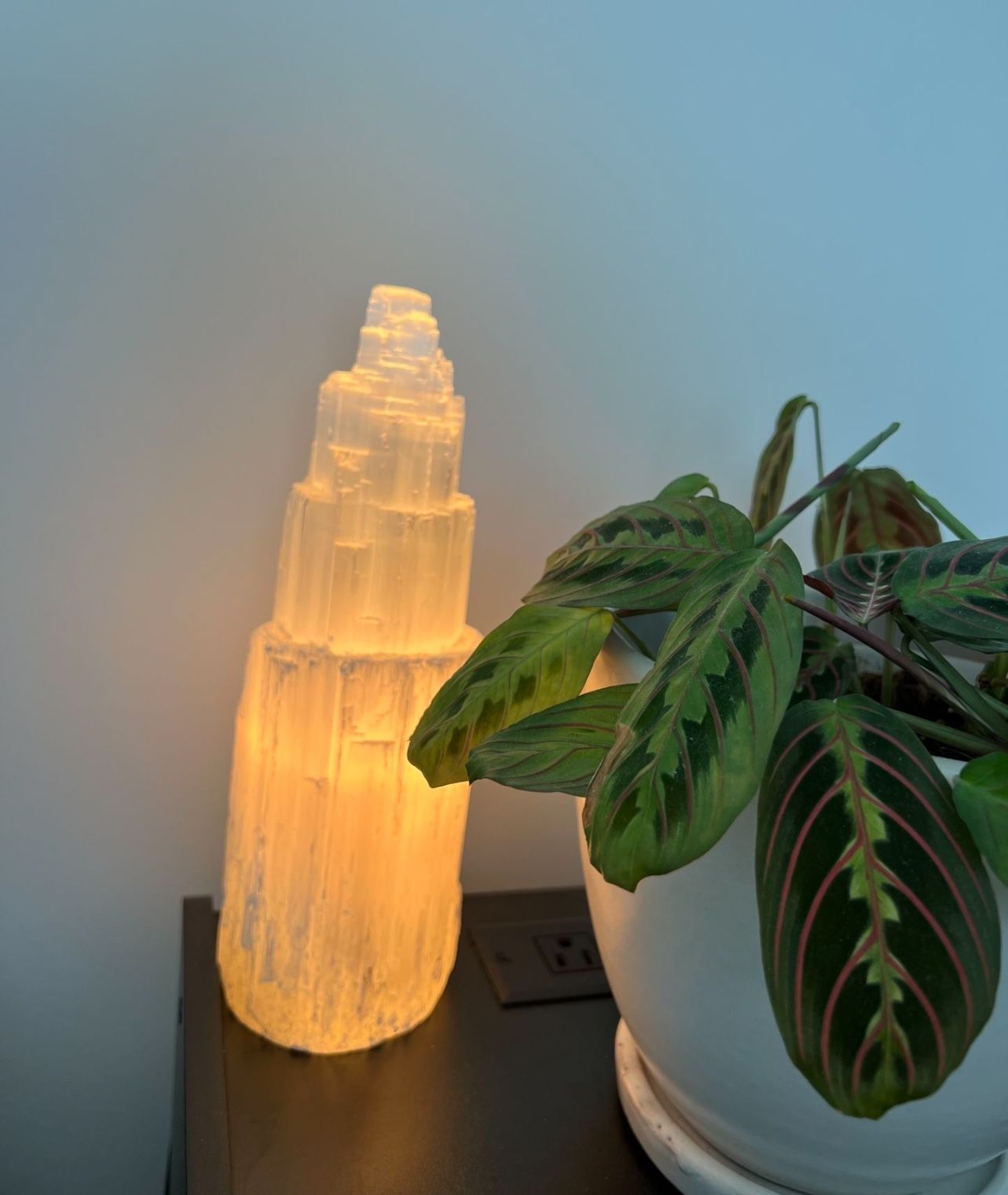 Selenite Crystal Tower Lamp
