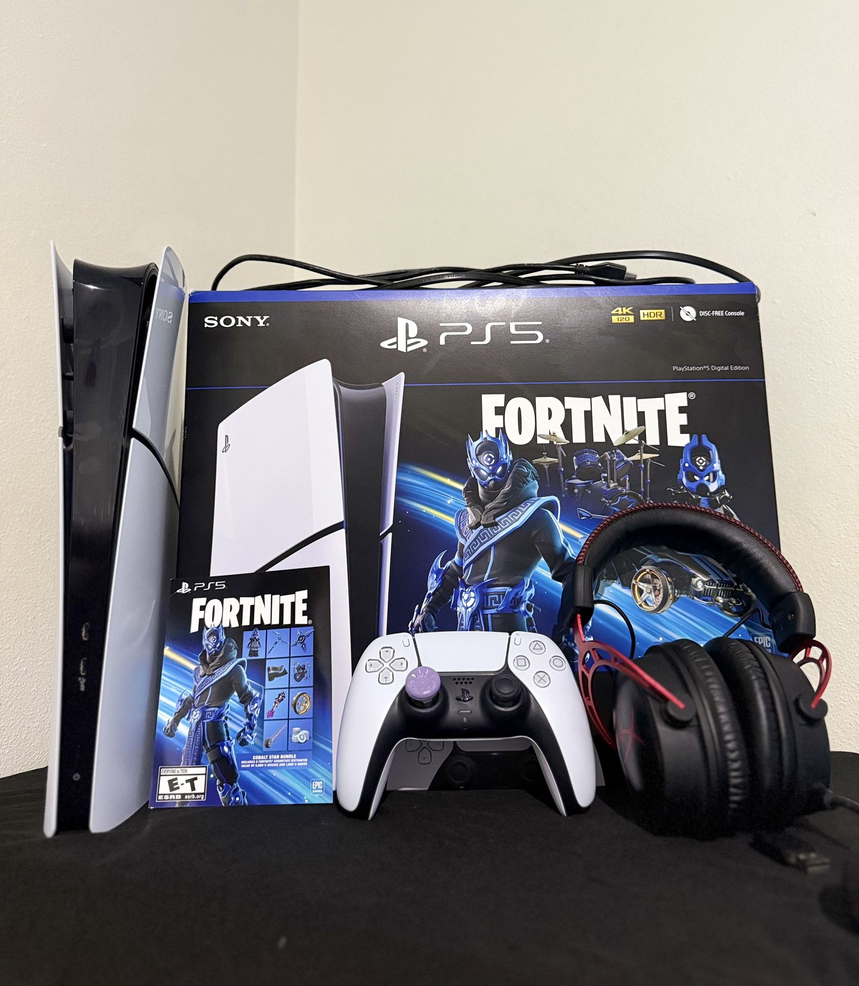 🎮 PS5 Digital Edition Bundle w/ Box, Headset, Fortnite Promo & Extras – $325