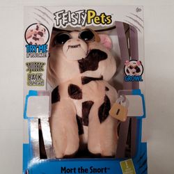 Feisty Pets Mort The Snort Spotted Pig Plush Animal Shows Teeth When Squeezed